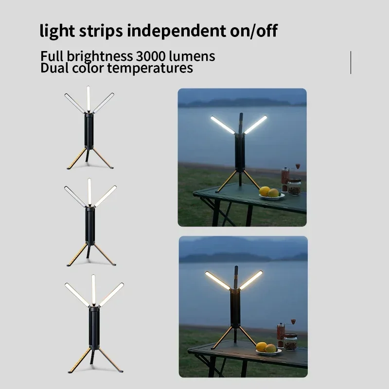 Telescopic Camping Light 15600mAh Rechargeable Lantern, Waterproof Collapsible Outdoor LED Flashlight for Hiking Tent - Image 4