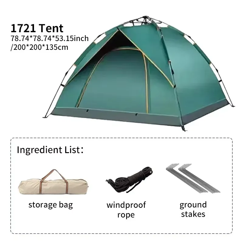 Outdoor Folding Tent Fully Automatic Quick Opening Tent 3-4 Person Self Driving Camping Tent Rain Proof Sun Proof Portable - Image 9