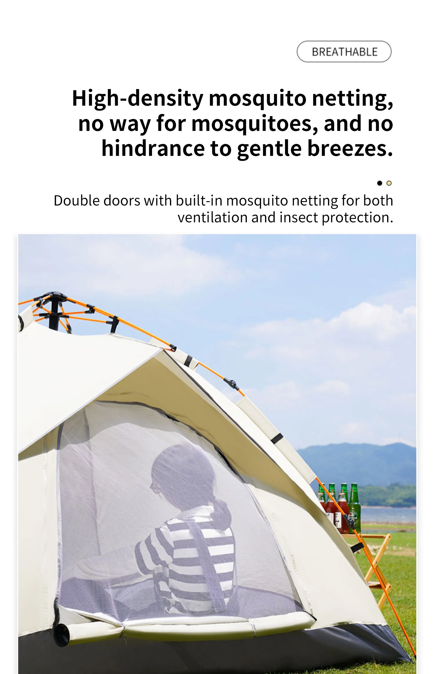 Outdoor Folding Tent Fully Automatic Quick Opening Tent 3-4 Person Self Driving Camping Tent Rain Proof Sun Proof Portable - Image 22