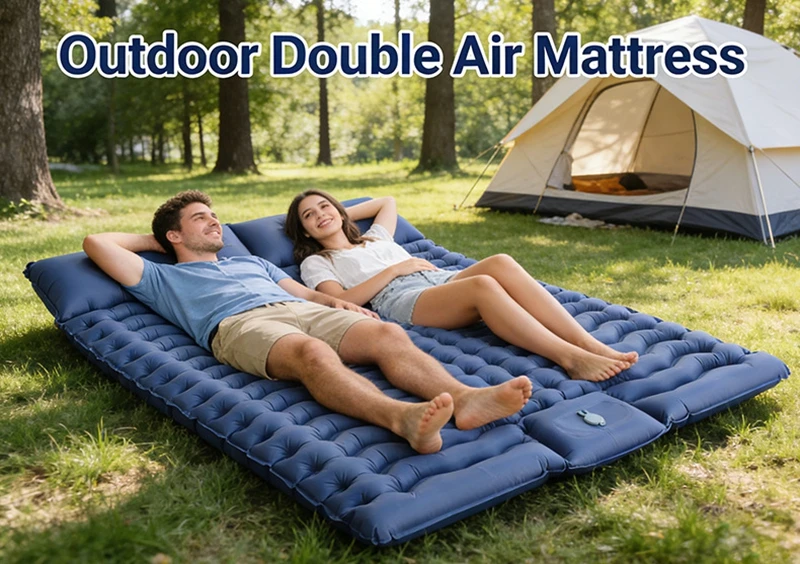 Double Sleeping Pad with Pillows 3 Colors Built-In Foot Pump Ultralight Camping Sleeping Mats Compact for Travel Hiking Backpacking - Image 11