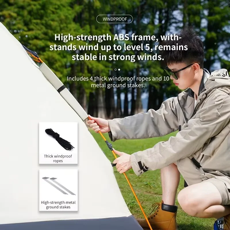 Outdoor Folding Tent Fully Automatic Quick Opening Tent 3-4 Person Self Driving Camping Tent Rain Proof Sun Proof Portable - Image 5