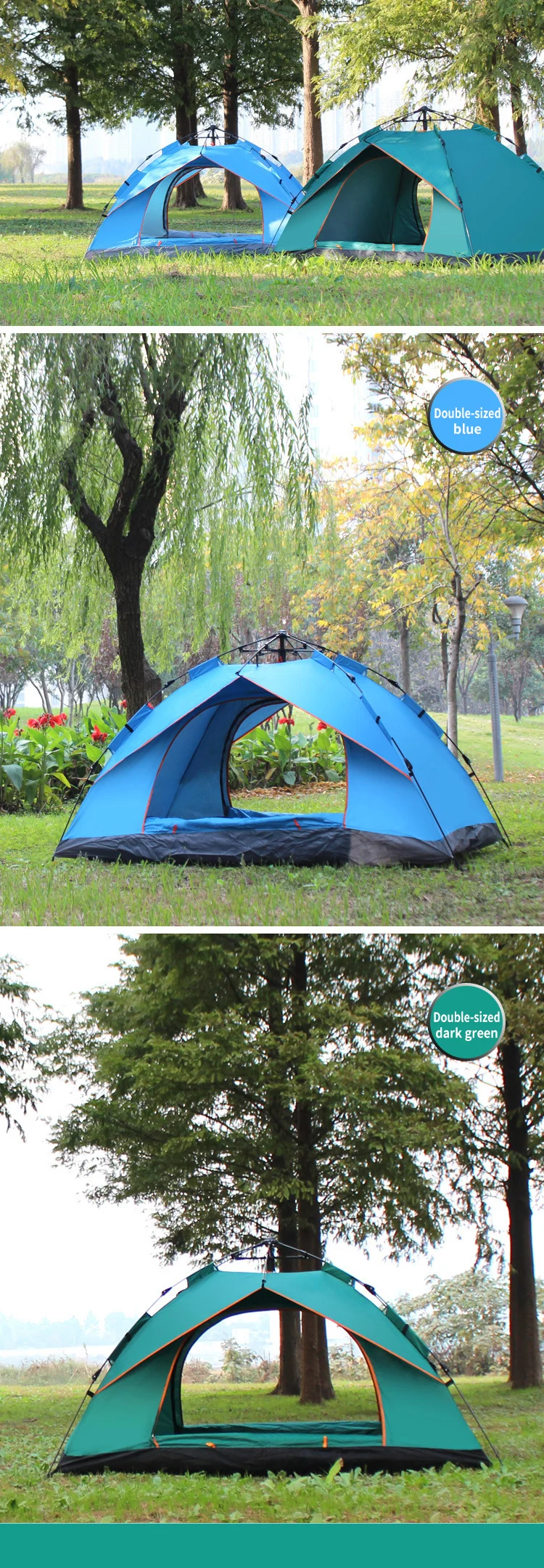 Outdoor Folding Tent Fully Automatic Quick Opening Tent 3-4 Person Self Driving Camping Tent Rain Proof Sun Proof Portable - Image 26